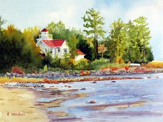 Kate Marshall, DeTour Lookout, watercolor