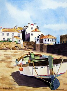 Kate Marshall, Low Tide, St. Ives, watercolor