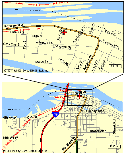 Maps showing location of Alberta House