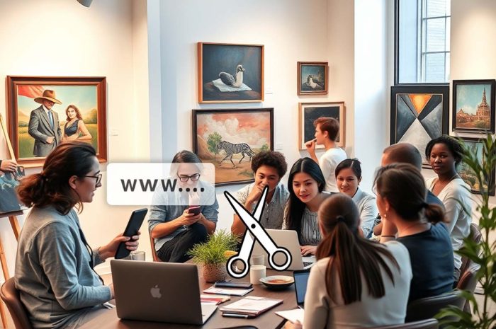 Artists and galleries use shortened URLs