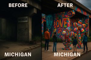 How young artists in Michigan turn public spaces into galleries