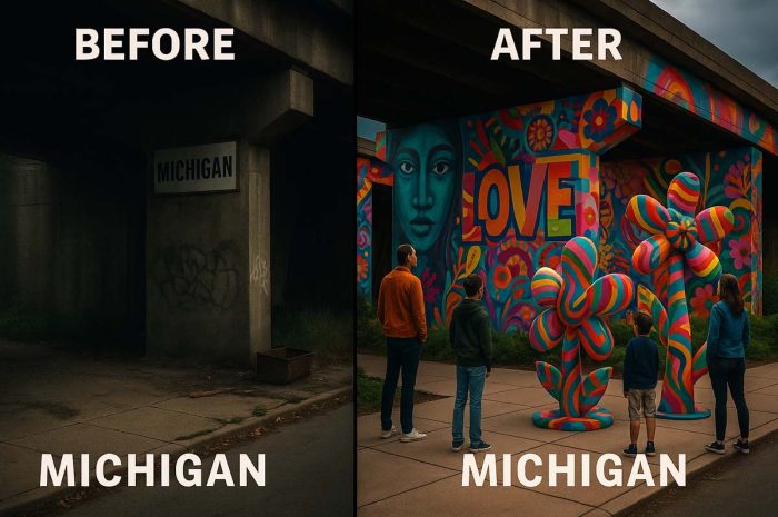 How young artists in Michigan turn public spaces into galleries
